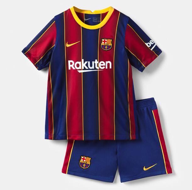 Kids Barcelona Home Soccer Kits Shirt With Shorts 2020/21